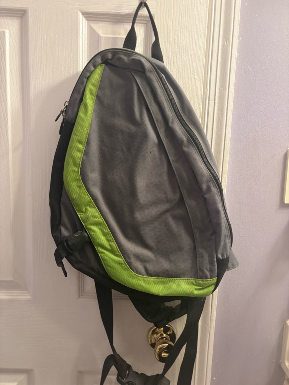 Timberland Gray and Lime Green Men's Sling Backpack